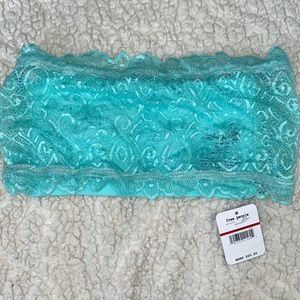 Strapless teal/ seafoam bandeau top FREE PEOPLE